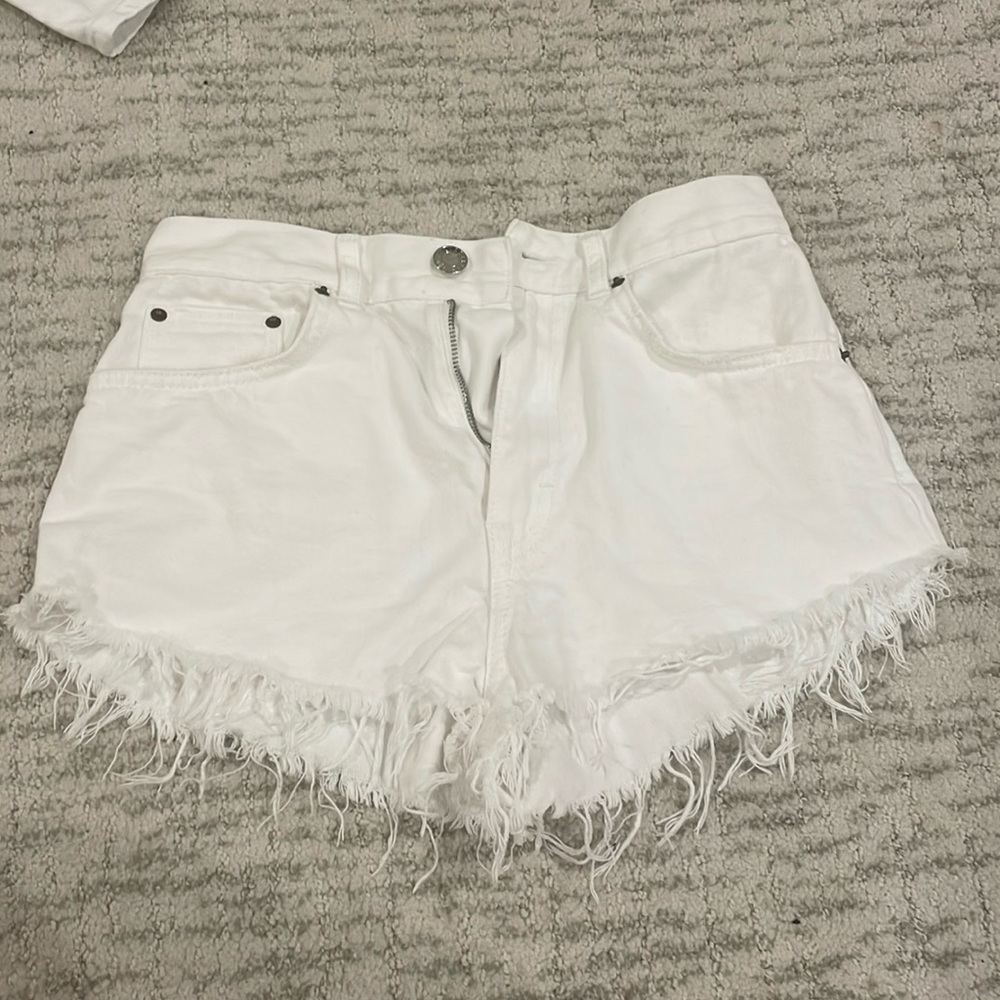 Pull & Bear white denim jean shorts